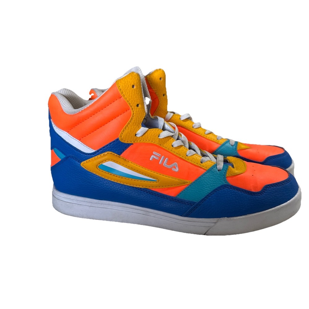 Fila High Top Synthetic Lifestyle Men's 13 Bright Orange Blue Turquoise